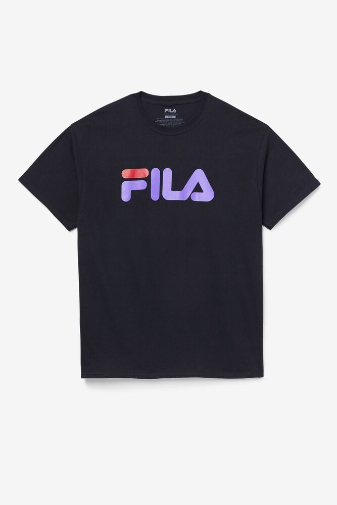 Fila T-Shirt Mens Black Logo - Ireland 29108-QLCU